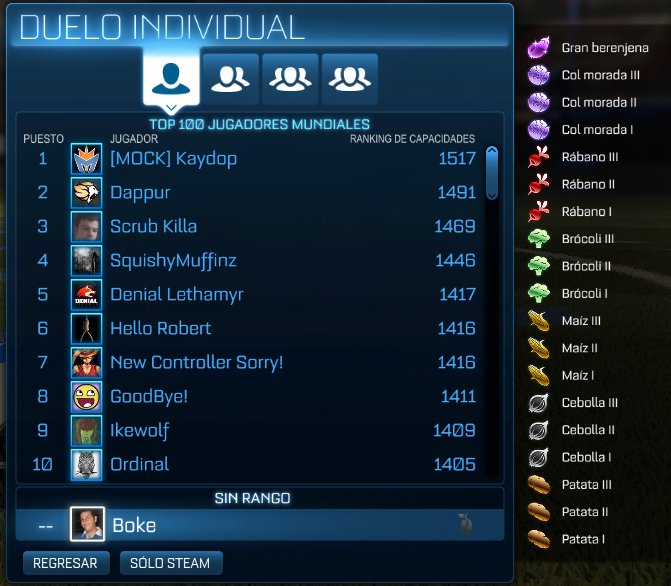 pepegome's tweet photo. Los nuevos rangos de #RocketLeague para el #1stApril2017 lo parten 😂 https://t.co/KOFdUwjAHr