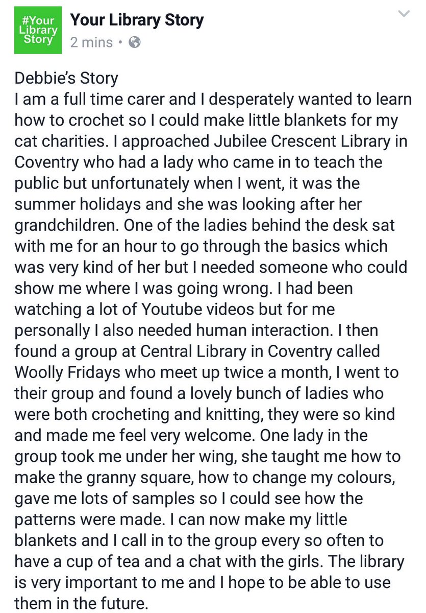 #YourLibraryStory #morethanbooks #WoollyFridays #CoventryLibrary #CentralLibrary #newfriends #learnnewskills #knitting #crochet #Coventry