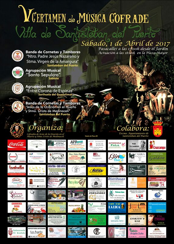 Todo preparado para nuestro V Certamen de Música Cofrade, junto a <a href="/bctnazarenosdp/">NAZARENO & AMARGURA</a>, <a href="/AMSSepulcroSbte/">AM.S.SepulcroSabiote</a> y <a href="/EntreCoronadeEs/">EntreCoronadeEspinas</a>.