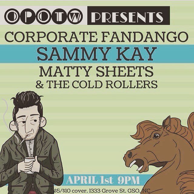 mattysheets's tweet image. TONIGHT (no fooling) @opotwstudios @sammykaynj @thecoldrollers @corporatefandango #gso #greensboro #ncmusic ift.tt/2om8DZO