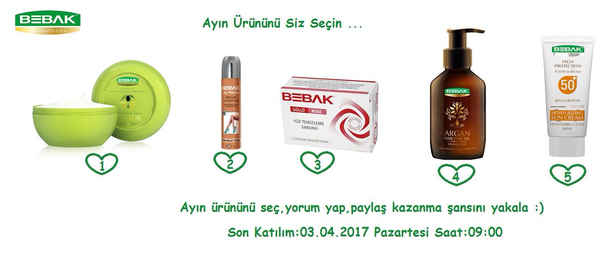 Bebak'tan ayın ürününü seç, #bebakayınürünü hashtag' iyle paylaş kazanma şansını yakala:) Son Katılım :03.04.2017 Pazartesi Saat:09:00