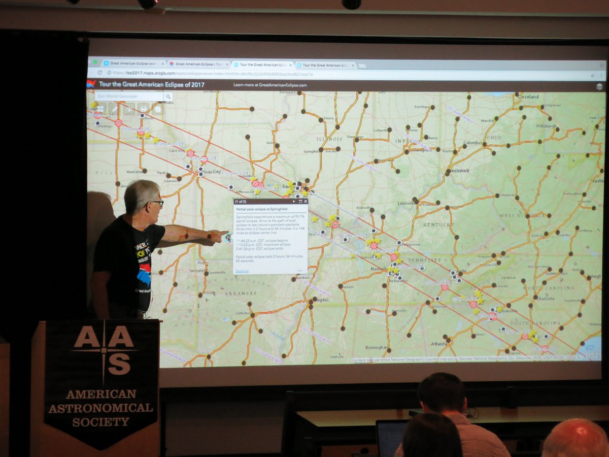 b__baer's tweet photo. Michael Zeiler kicking off the AAS #eclipseworkshop. "A Tour fo the Path of Totality." #eclipse2017 Live streaming: https://t.co/Ls1feo4v14 https://t.co/e3O0EEzqVo