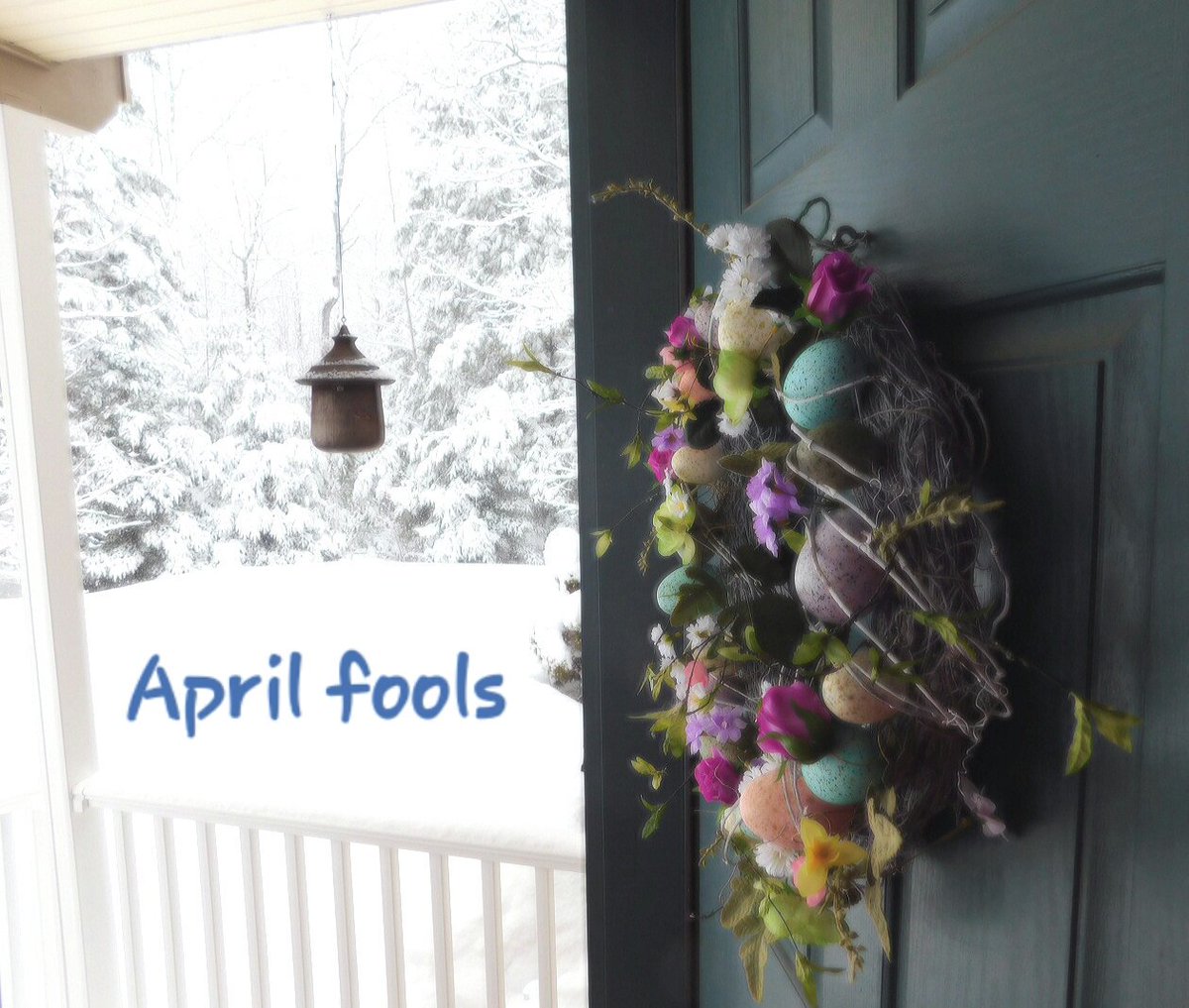 weston7979's tweet photo. @tjthunder many inches here in Bethel but who's counting at this point!? Spring wreaths will win!!! https://t.co/NyMJjzz3Ge