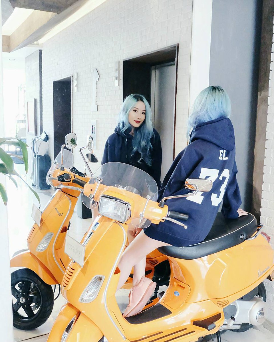 Monday ride. 🏍 #icantevenrideabike | Comfy custom hoodie by <a href="/thesilversky/">Emily Osment ♥</a> 💙 instagram.com/p/BPmvtrdD3Zy/
