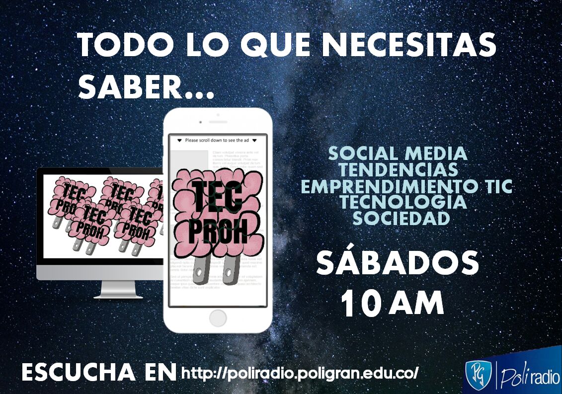 emisorapoli's tweet image. La cita es a las 10:00 a. m. con @Solano  @issa_ave @Johnas2r en #TecPro de POLIRADIO 
🌎 poliradio.poligran.edu.co
📲 tun.in/sflC5