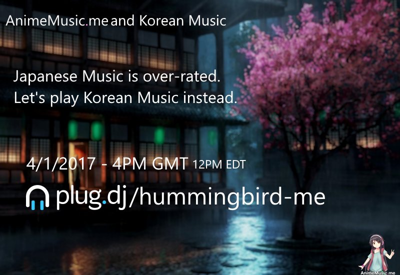 Anime_Music's tweet photo. Only 2 more hours till our Korean music event! https://t.co/W1YsGppyJz