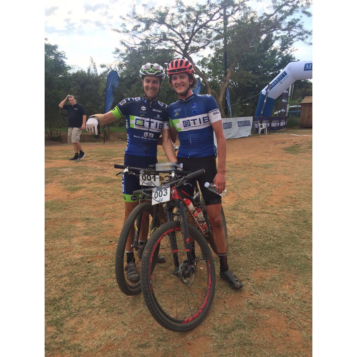 JulianJessop's tweet photo. Stoked to be leading the @FreedomMTBrace going into tomorrow. Great to race for #TeamTIB / @BRA_KZN w/ @Andrewhillracin! @ConceptBallito https://t.co/fWLUrXTMaR