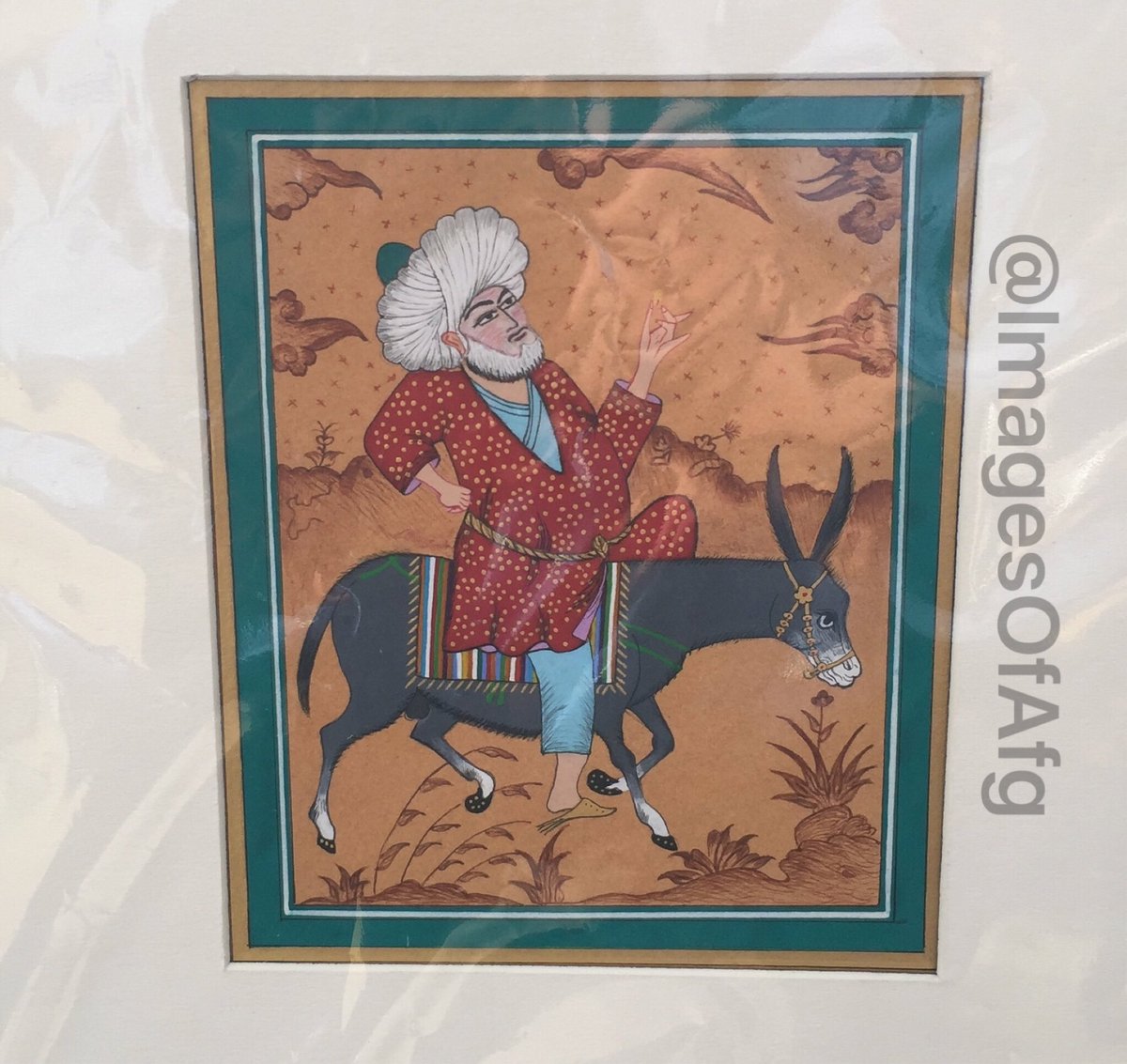 ImagesOfAfg's tweet photo. Love my new #miniaturepainting of #MullahNasruddin! Hand painted by a very talented female #Afghan artisan in #Kabul #Afghanistan #afghanart https://t.co/hbxh0T5AdC