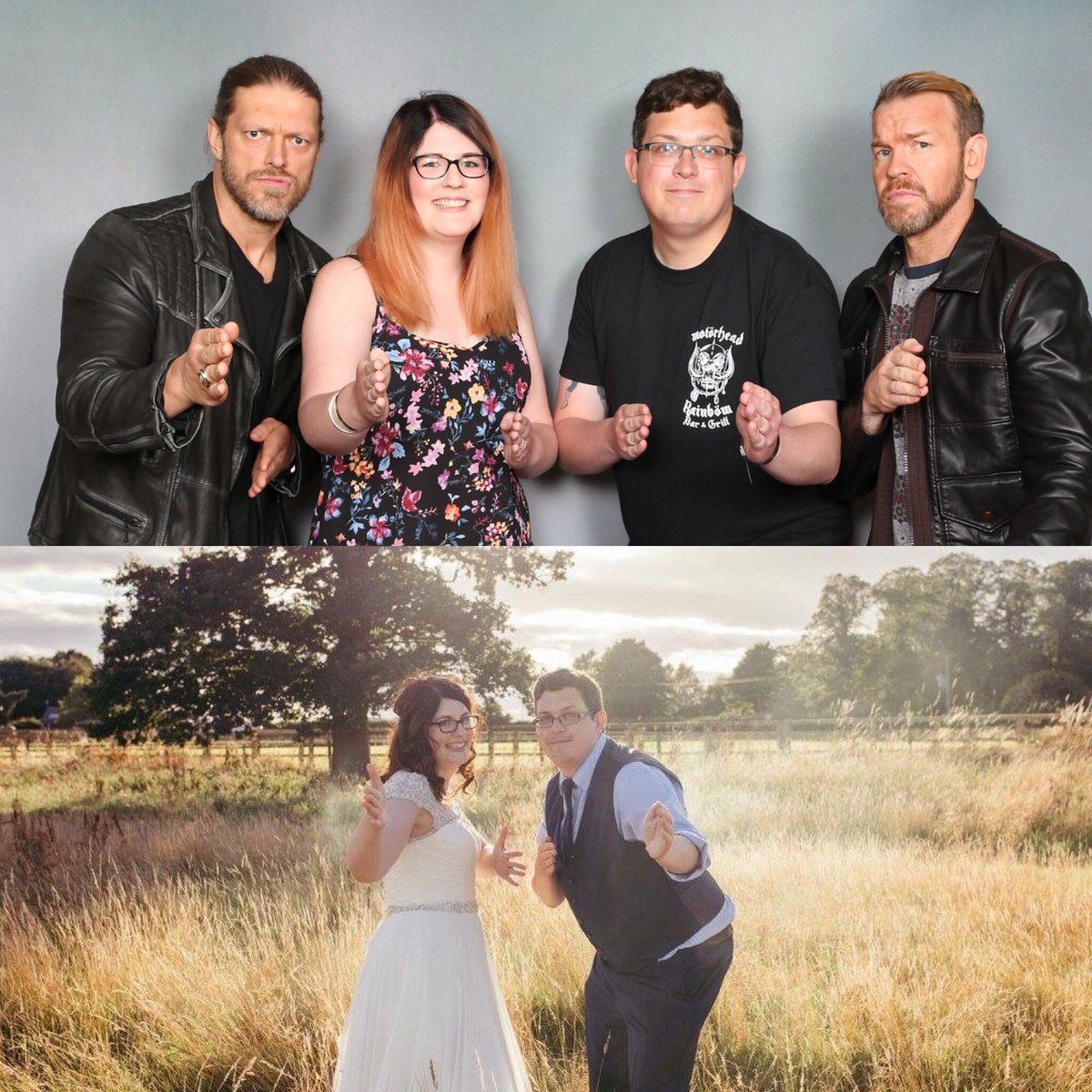 lauramarysmith's tweet photo. Me and @RyanasaurusRex are very dedicated to the 5 second pose and today we got to do it with @EdgeRatedR and @Christian4Peeps - thanks! 😁😁😁 https://t.co/lS3wslk0zb
