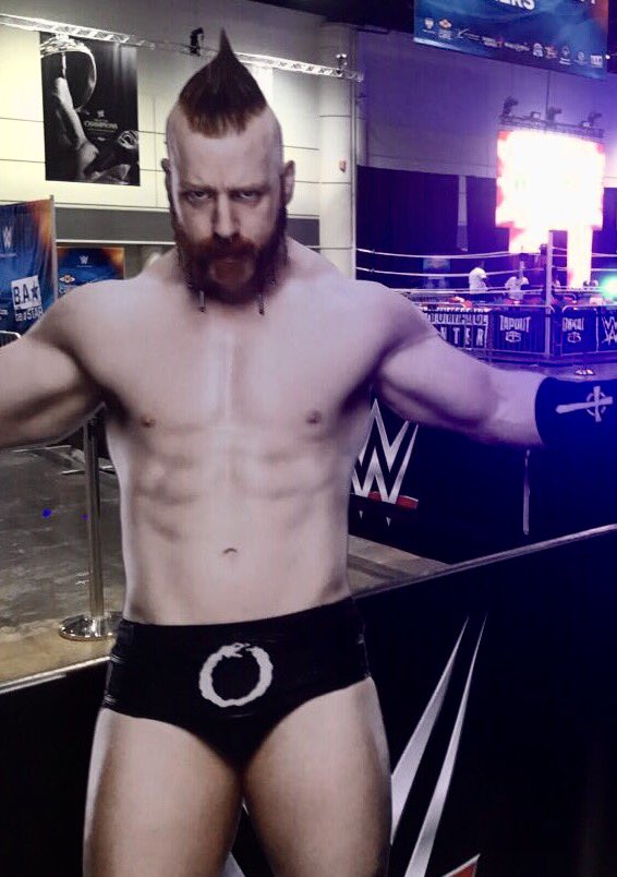 SFarrellyPro's tweet photo. Sheamus 2.0 is here also @WWECesaro... you stick with #FlatWhite #WrestleMania #Axxess #aprilfool https://t.co/TJfO8GGrun