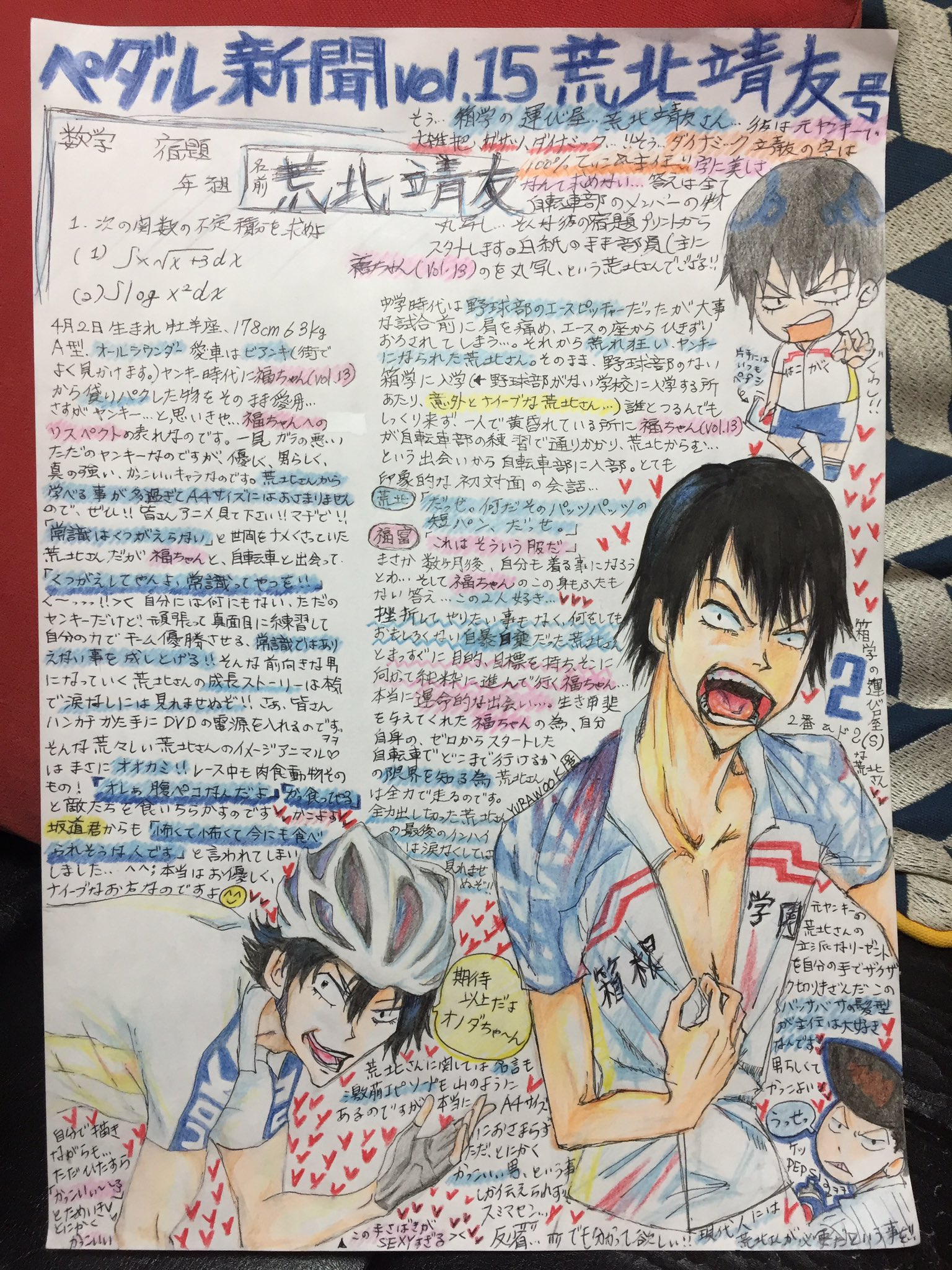 ゆら 荒北さん お誕生日おめでとう 弱虫ペダル 弱ペダ 荒北靖友生誕祭17 箱学 荒北靖友 ペダル新聞 イラスト 主任の日常 Good Japan Bianchi 일본 만화 자전거 겁쟁이페달 그림 T Co Kjykaoxcfl Twitter