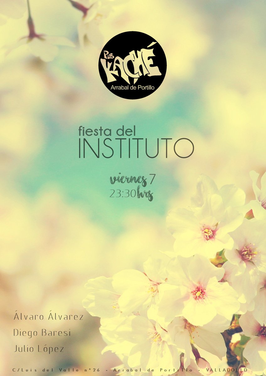 kache12's tweet photo. El próx. viernes volvemos con la de semana santa...

¡FIESTA DEL INSTITUTO!

Con:
@abrilon 
@DiegoBaresi 
@juliolopezpana 

¡Todo muy wosel! https://t.co/eXzrLbmrMm