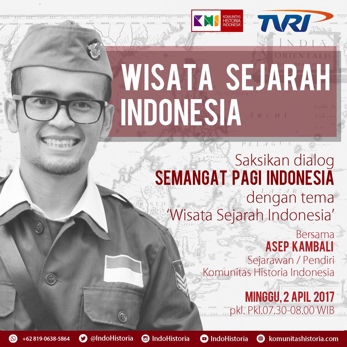 Liputan Night at The Museum Prasasti akan tayang jg loh! 😁🙏 <a href="/TVRINasional/">TVRI Nasional</a> <a href="/IndoHistoria/">Komunitas Historia Indonesia (KHI)</a> <a href="/IDHeritageTrail/">Indo Heritage Trails</a> <a href="/WisataKotatua/">Wisata Kotatua JKT</a> <a href="/WisataSejarah/">Wisata Sejarah ID</a>
