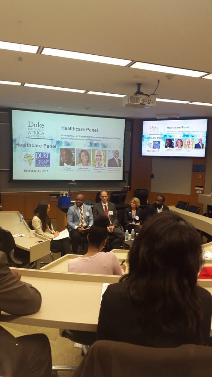 <a href="/thisdayo/">Dayo Olakulehin</a> <a href="/rebeccakohler/">Rebecca Kohler</a> <a href="/ashifi/">Ashifi Gogo</a>  start the conversation on the challenge facing healthcare on the continent #dbiac2017 <a href="/DukeSEAD/">Duke SEAD</a> <a href="/DukeFuqua/">Duke Fuqua</a>