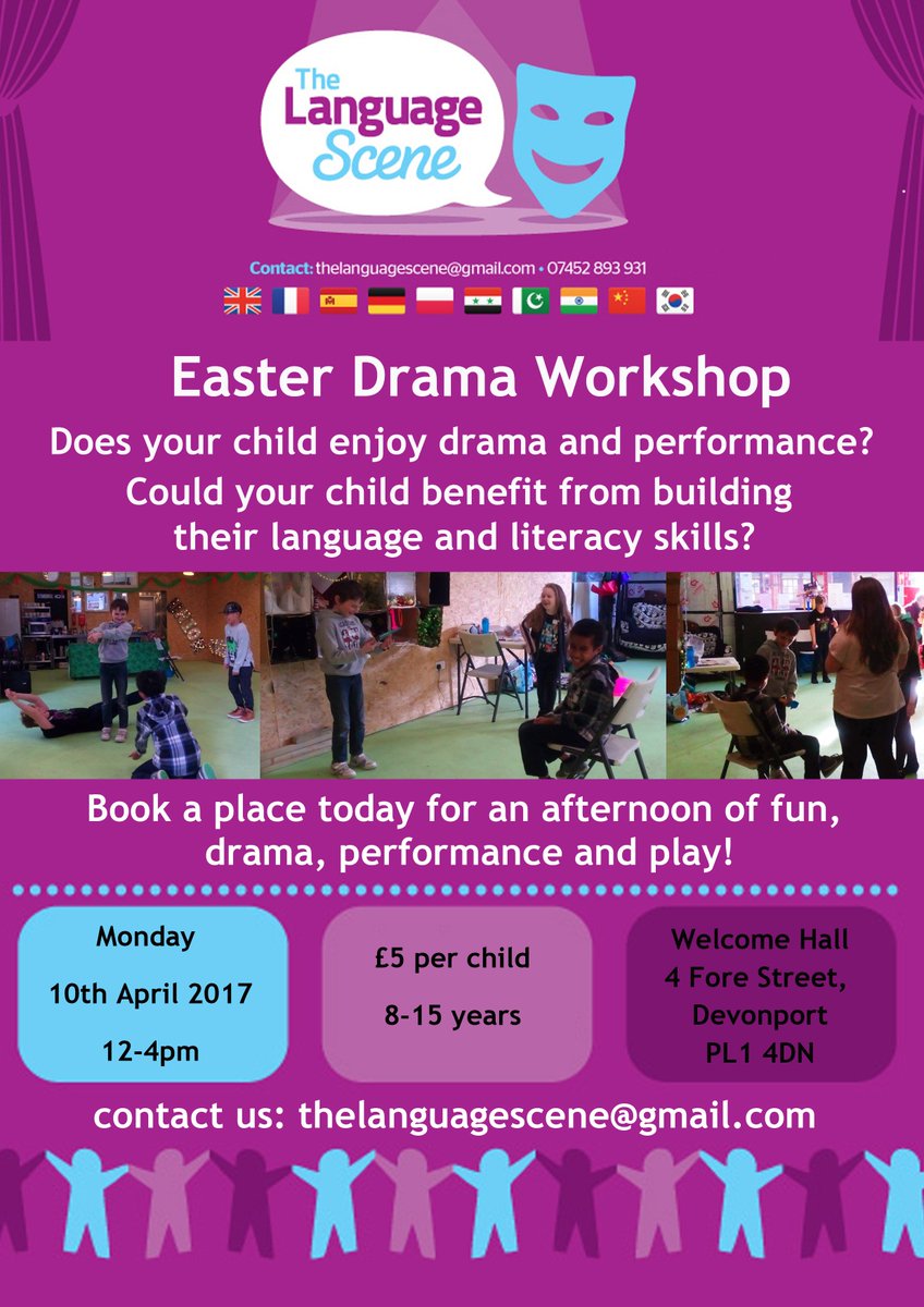 language_scene's tweet photo. This #Easter we have workshops for everyone! Improve your English &amp; literacy skills &amp; build your confidence! Drama, performance &amp; play! https://t.co/wAgMZ5EHpb