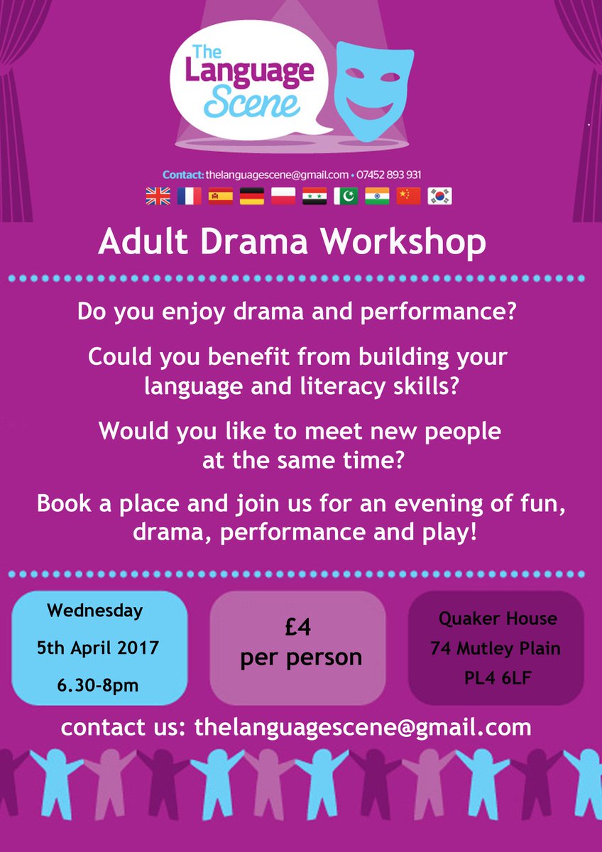 language_scene's tweet photo. Free places available for those with #refugee status on our adult workshop this Easter! Improve English skills, confidence &amp; meet new people https://t.co/IBuCRLQhkE