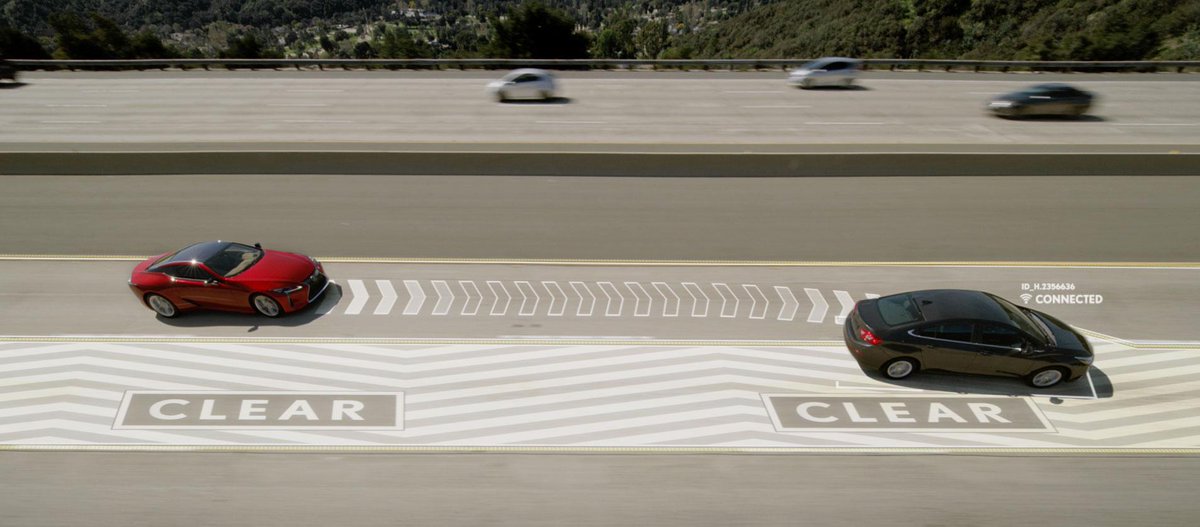 Lexus's tweet photo. Discover “Lane Valet,” a future semiautonomous technology that you never saw coming. And neither will they. #LexusLC https://t.co/YSGvGL8RfV https://t.co/edM9YPMtKv