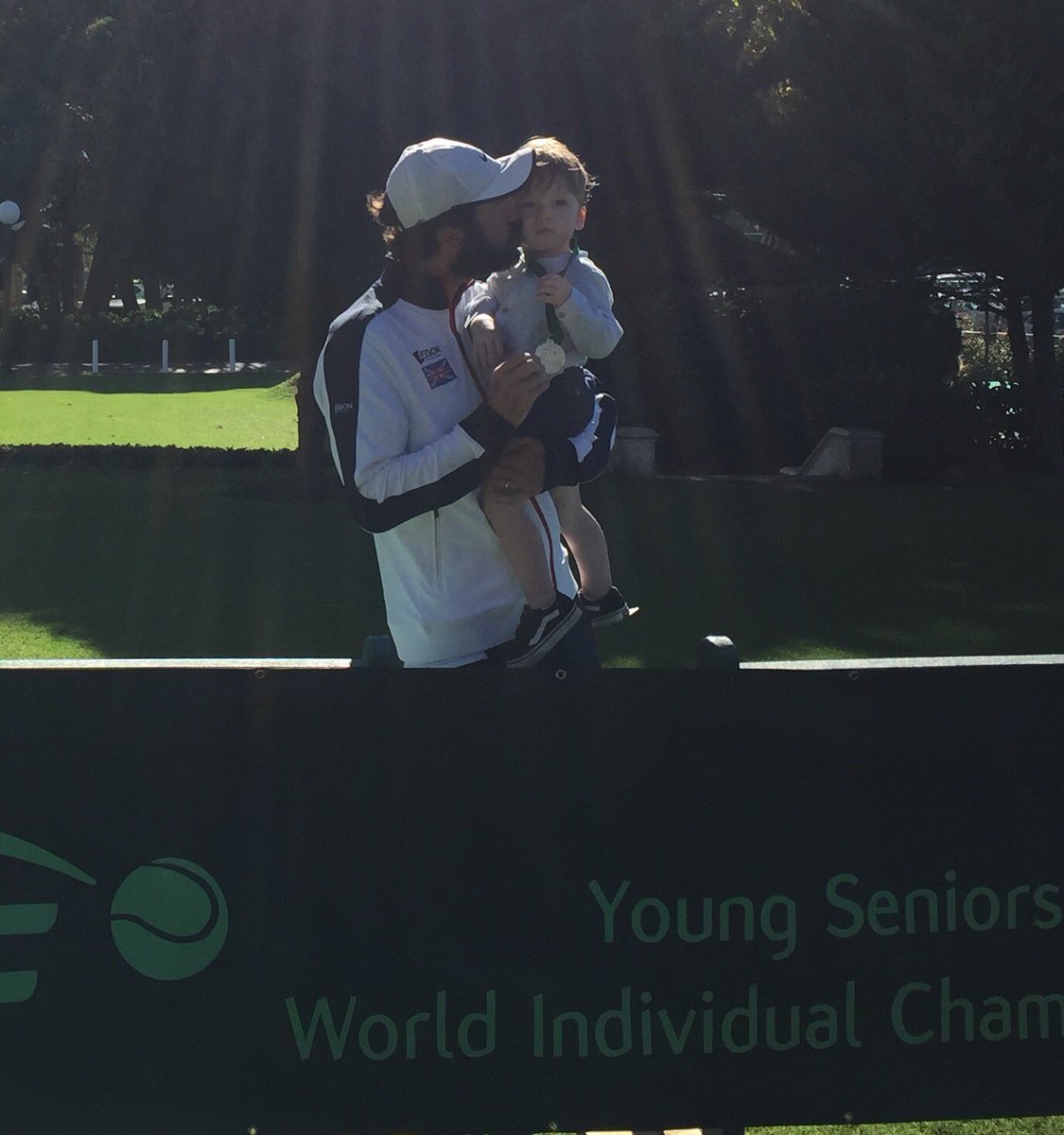 Milliganini's tweet photo. One with the boy 😀🇬🇧@SouthDownSports @SeniorsTennisGB https://t.co/cp2L83ZEjD