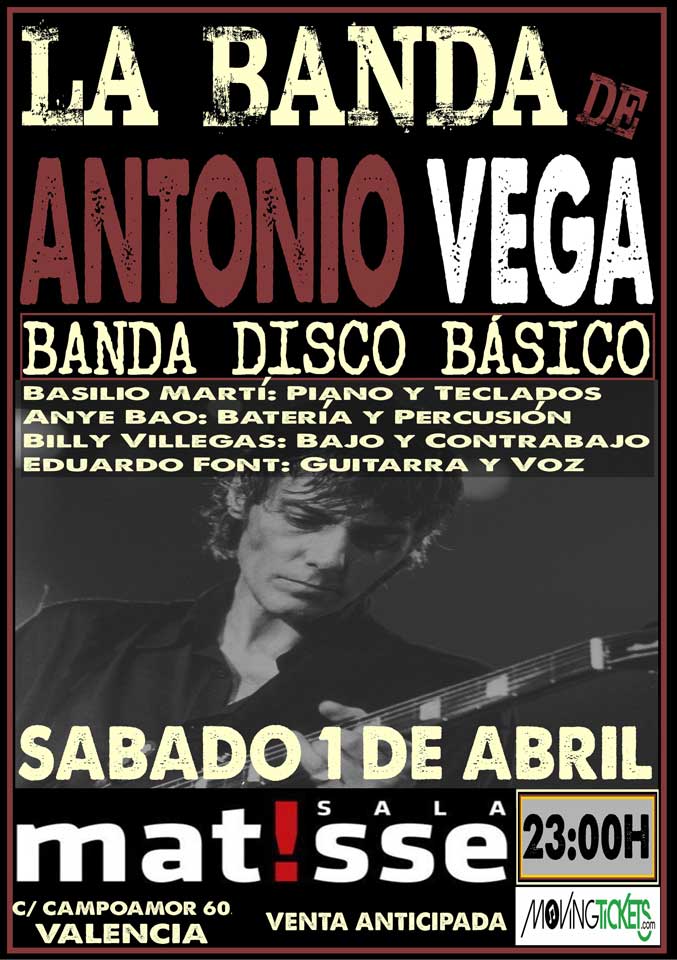 #Hoy en #Valencia <a href="/siloe_oficial/">Siloé</a> + <a href="/Tailor4Penguins/">Tailor for Penguins</a> + @siennaband y #LaBandadeAntonioVega Entradas 🎫 movingtickets.com