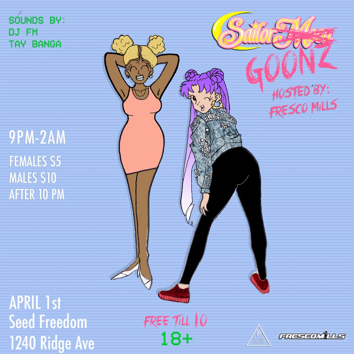 PhratTeam's tweet photo. TONIGHT #SailorGoonz a Turn up for all the baddies 💞👯
Hosted by @frescomills 🙌🏾
Music by @PhratTeam_FM & @DjTayBANGA25 🔥🔥🔥 #SaySlide🏄🏾 https://t.co/V6RQUrDi4T