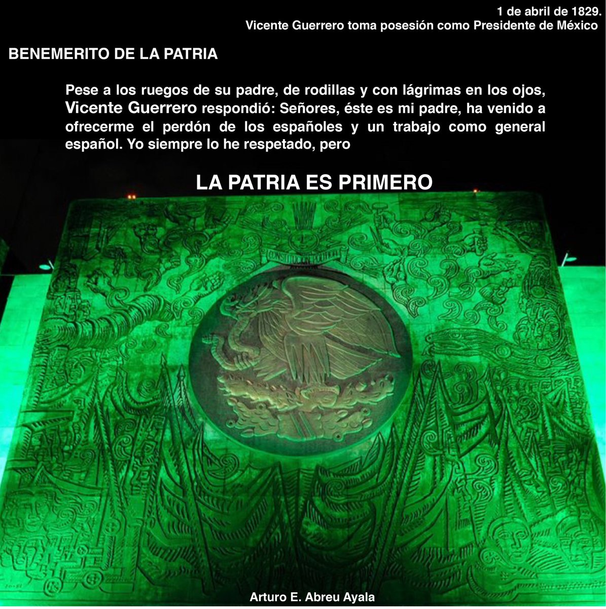 ArturoAbreu_'s tweet photo. #Efemérides #LaPatriaEsPrimero
Vicente Guerrero toma posesión como Presidente de México. 1 de abril de 1829. https://t.co/vKVxb0p0Lh