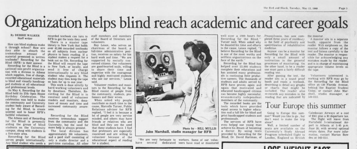 redandblack's tweet photo. .@Learning_Ally in Athens has been helping students read for over 60 years: https://t.co/MZMIEYLHXg #redandback from 1980 https://t.co/npaiiBv6pv