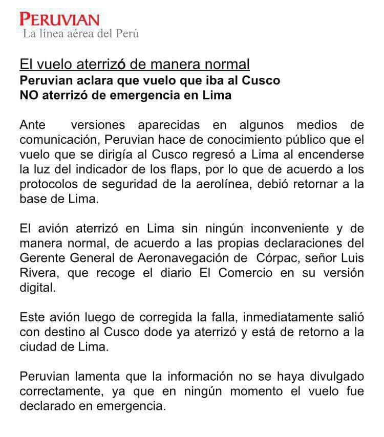 PERUVIAN Airlines tweet media