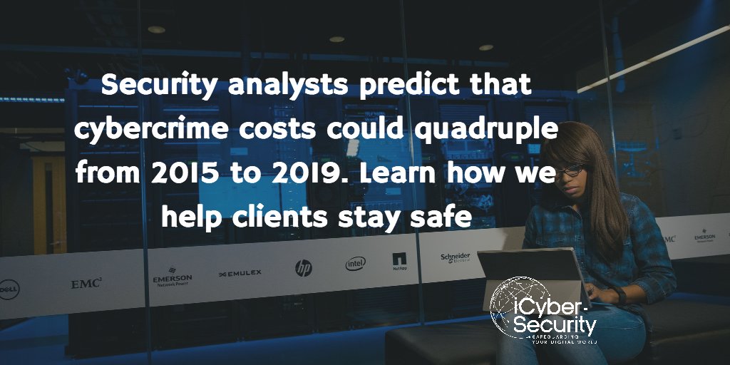 knowassets's tweet image. Analysts predict that #cybercrime costs could quadruple from 2015 to 2019. Learn how we help clients stay #safe buff.ly/2ouCSLG