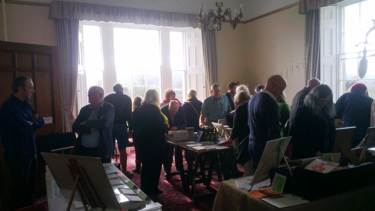 Chris_the_Book's tweet photo. Went to @thestoryofbooks this morning. Really buzzing, lots of people visiting stalls of printers, bookbinders etc. #Hay40 https://t.co/U576NOt3Rd