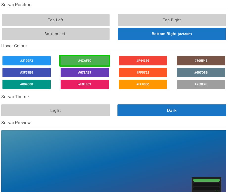 survais_'s tweet photo. New: see a preview of your Survai as you update your settings
#css #ux #uidesign #feedback #survai https://t.co/5oJLGmWHJD
