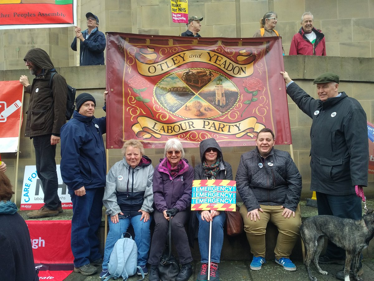 LeedsCandHLab's tweet photo. Our Labour Branch banners -#Weetwood, #Headingley, #Otley and #Yeadon - carried proud at #Leeds #marchforNHS today @labour_local https://t.co/CCz2C4SUz7