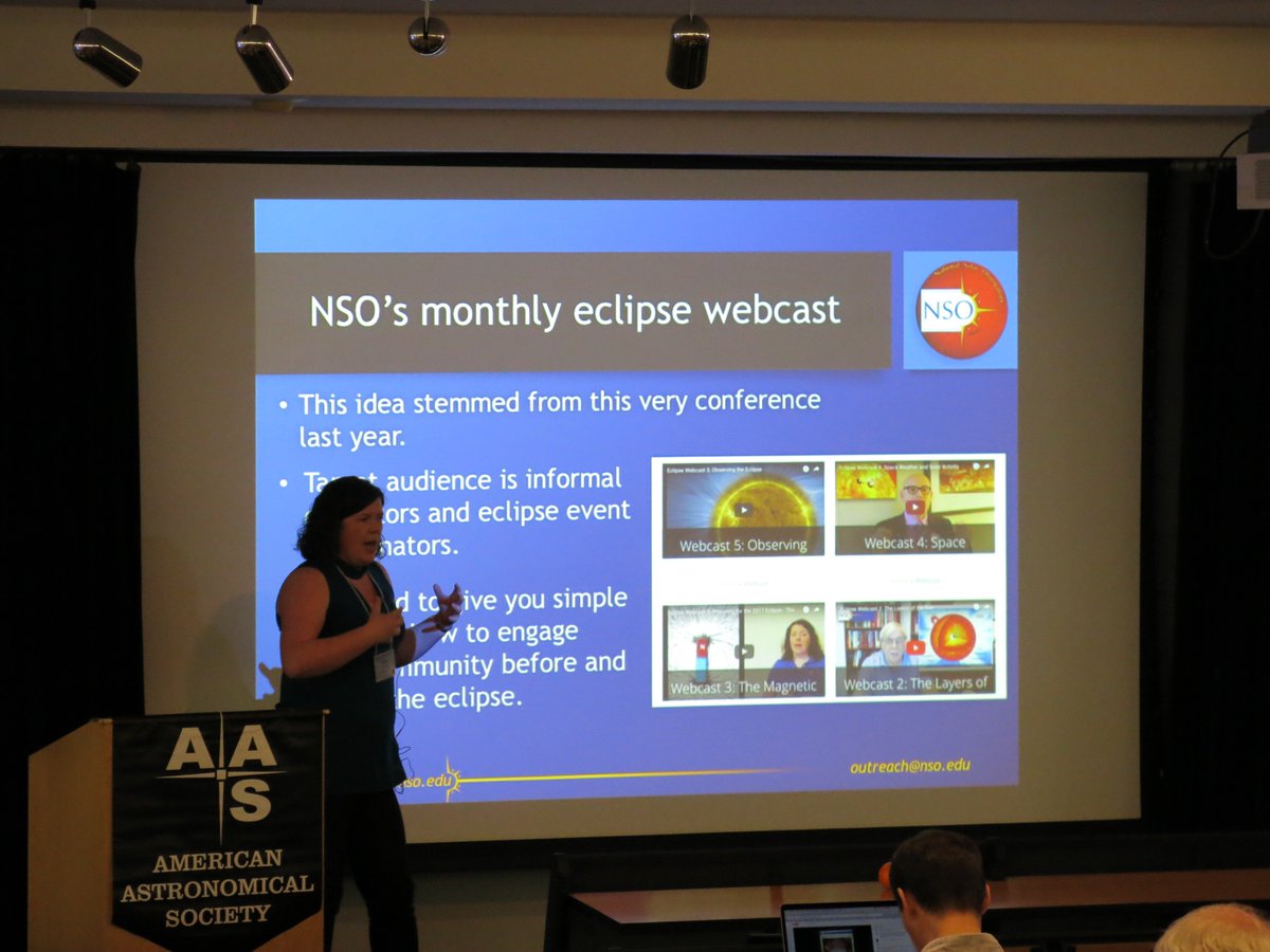b__baer's tweet photo. Clair Raftery, "Bringing Solar Science to the People via EclipseCast Web Series." #eclipseworkshop #eclipse2017. https://t.co/L3lo8LzzvZ