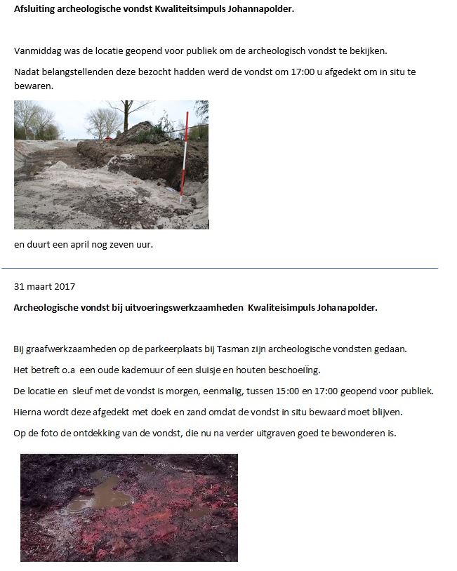 Archeologisch vondst #Rhoon afgedekt om in situ te bewaren.
