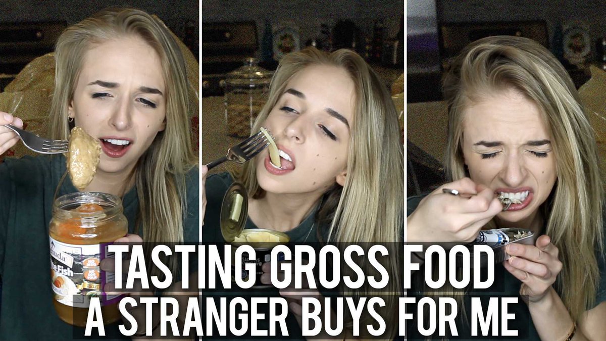 jennmcallister's tweet photo. NEW VIDEO!!! TASTING GROSS FOODS A STRANGER BUYS FOR ME >>> https://t.co/As3Pqeekk4
 
Go check it out &amp; give it a THUMBS UP :) https://t.co/mYJTTRMjhr