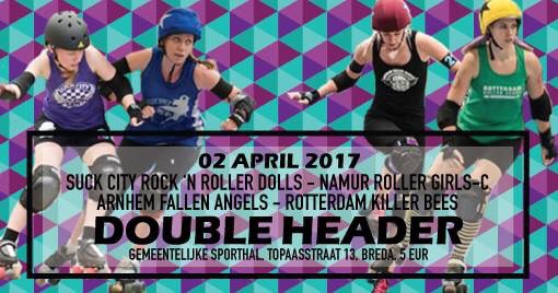 Morgen is onze #doubleheader! Kom je ook? #rollerderby #breda #rollerderbybreda #namurrollergirls #rotterdamkillerbees #arnhemfallenangels