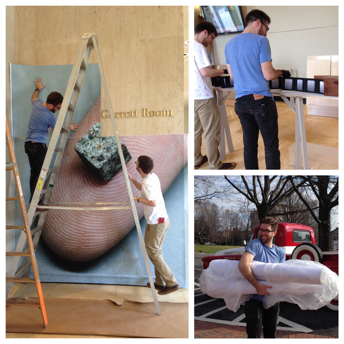 JHU_HEMI's tweet photo. It's install day for @mica prof. Jay Gould's Extreme Arts exhibit @mselibrary! Show runs 4/3-5/19. https://t.co/8Eh0sjp5RV #hopkinsengineer https://t.co/r78zROccrQ