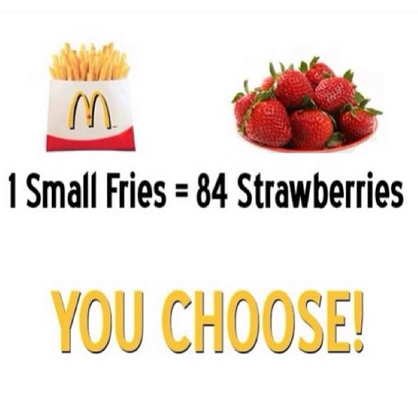 healthtips024's tweet photo. 1 Small #fries = 84 #Strawberries 
YOU CHOOSE!
#HealthTips https://t.co/t9B7tbE1BR