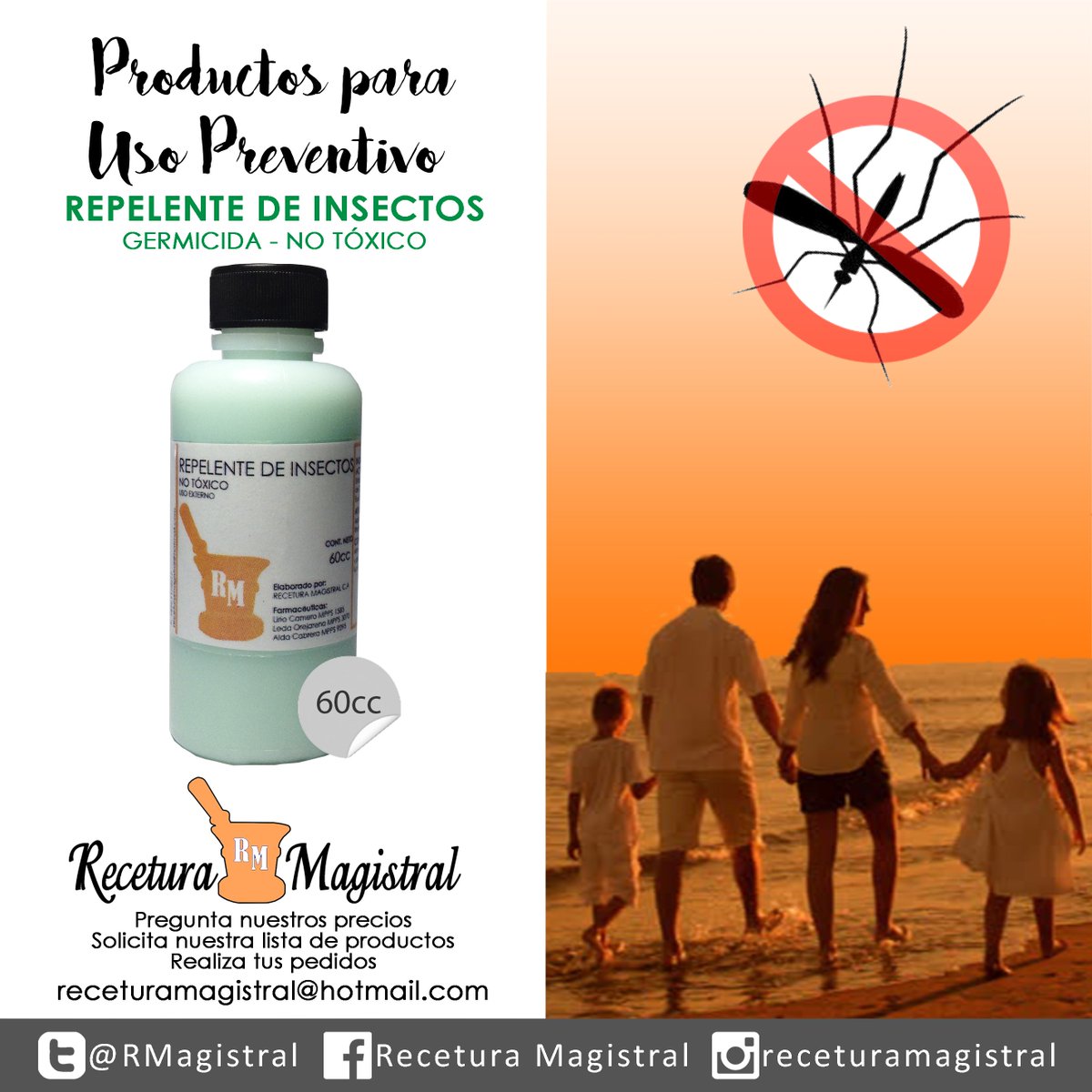 RMagistral's tweet photo. Repelente de insectos - Linea: Uso Preventivo #repelentedeinsectos #hechoenvenezuela #diseñovenezolano #receturamagistral https://t.co/aHL2BetcO0