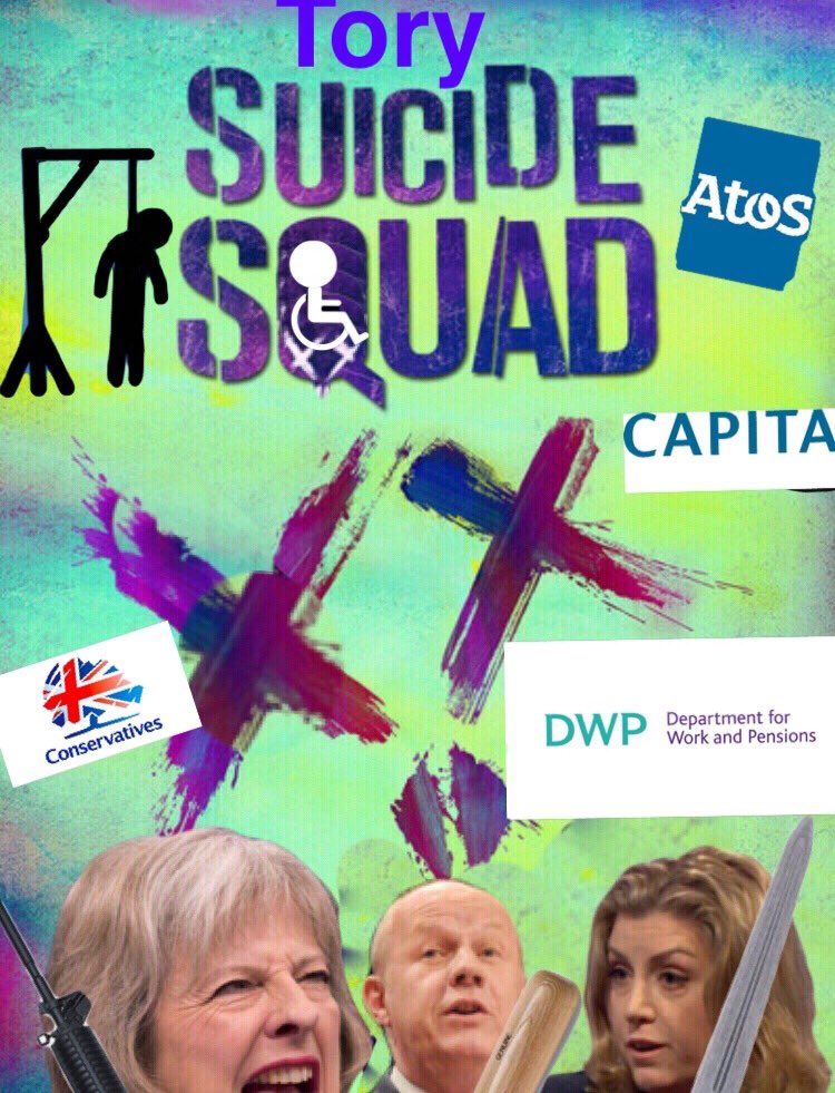 SIRKINGKEV's tweet photo. Tory Suicide squad!! #Disability #NoPIPcuts #no2sanctions #marr #peston #torymurderers https://t.co/L1WUbWoS8S