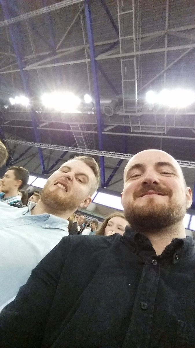 BilllDuke's tweet photo. @BelfastGiants first game. Great craic! #giantselfie https://t.co/mnQDb17jva