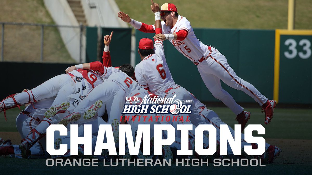 USABaseball's tweet photo. Orange Lutheran claims the title! 🏆 #NHSI17Champs https://t.co/W7yw9qC14Y