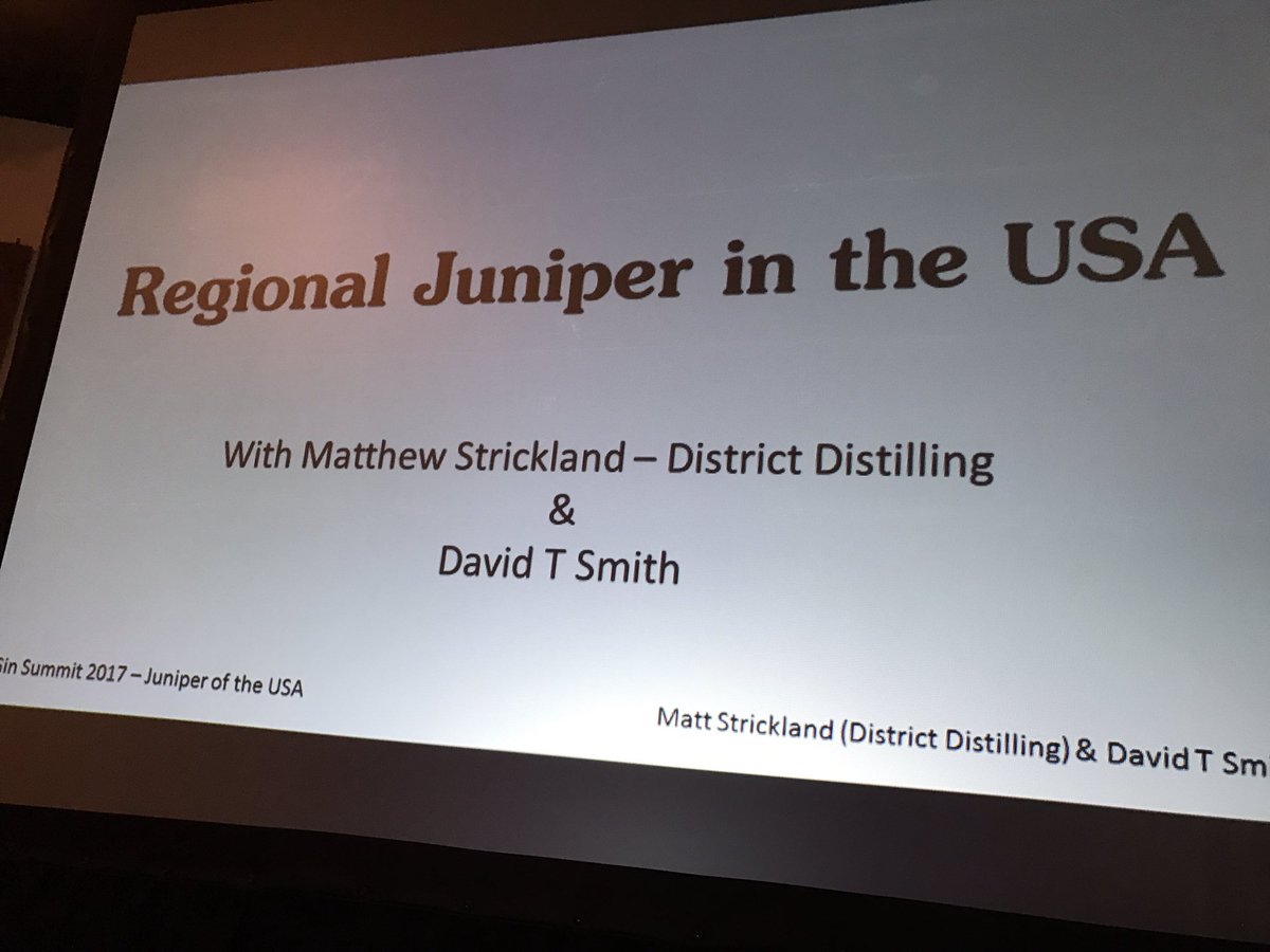 TheGinGuild's tweet photo. @ginsummit @summerfruitcup and Matt Strickland @DC_Distilling on Regional Juniper in the USA https://t.co/PRNOG8am34