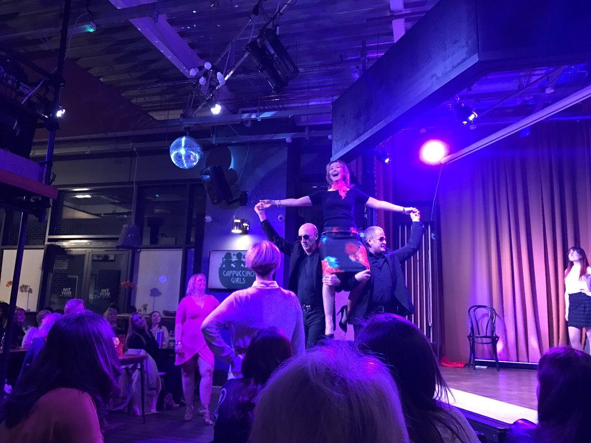 lizzyanjo's tweet photo. Our very own @HanneyClaire strutting her stuff in cappuccino girl's charity performance to support @macmillancancer #vmlm @NBSWalesandBord https://t.co/4Itg7Ng227