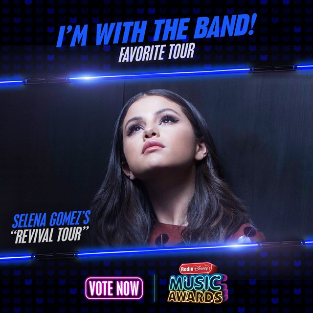 radiodisney's tweet photo. RT to vote for #SelenaGomez “Revival Tour” for #ImWithTheBand! @radiodisney #RDMA @selenagomez https://t.co/pD7r2MJpid