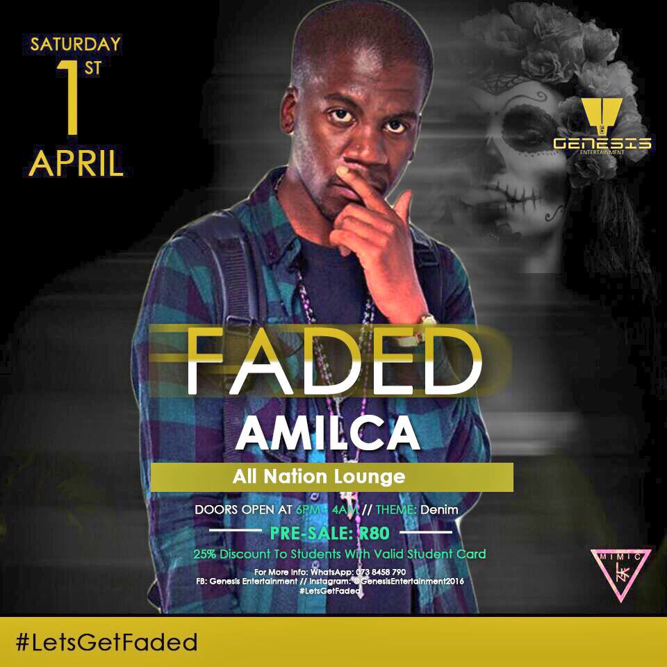 GungHoRapport's tweet photo. 🎪 All Nations Lounge
🎟 #LetsGetFaded
📆 01 April '17
👤 @AmilcaMezarati https://t.co/FbuxtXQgLe