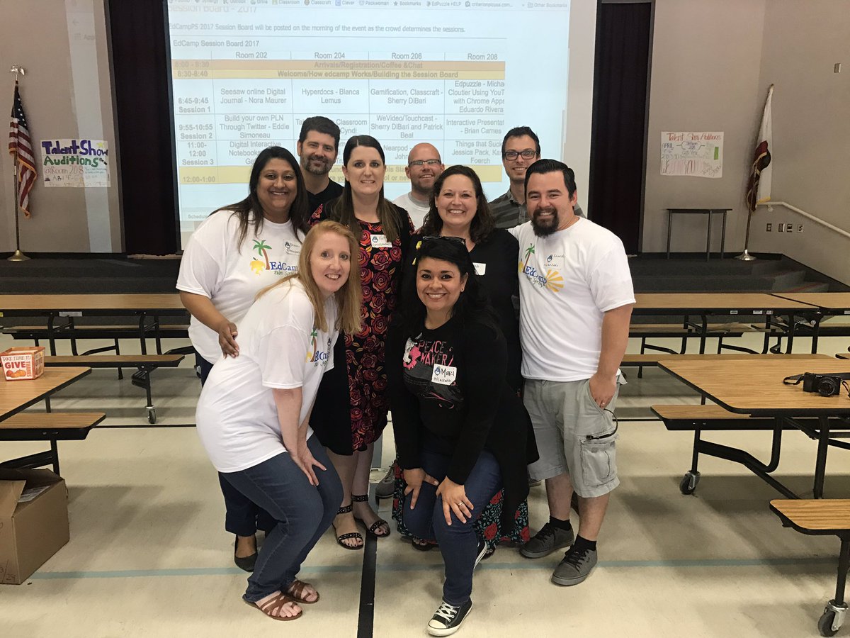katiesecklund's tweet photo. Tech TOSA's from all 3 surrounding districts @ #edcampps #edtech #techtosas @DesertSandsUSD @CVUnified @PSUSD https://t.co/SR5dwwBWuc