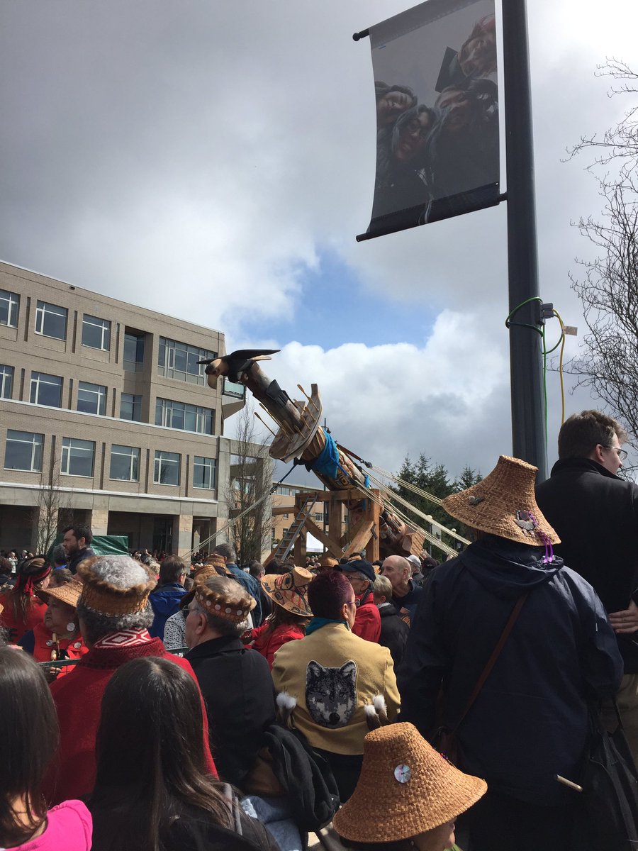 lawrencesliu's tweet photo. Reconciliation pole raising at #UBC. https://t.co/3RKqsdDGS3