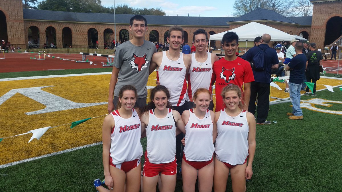 MaristXCTF's tweet photo. 4x1500m records broken! Nicely done! #GoRedFoxes https://t.co/bjjXmeLODL
