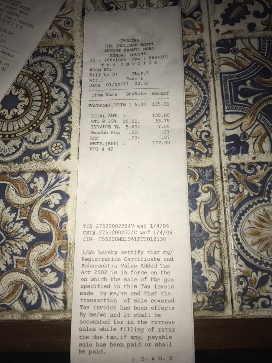pranaychowdhary's tweet image. Overcharge on the bottle of water (Aquafina) above the MRP by Arriba Restaurant in @Hotel_Shalimar @jagograhakjago @consaff @irvpaswan 1/3