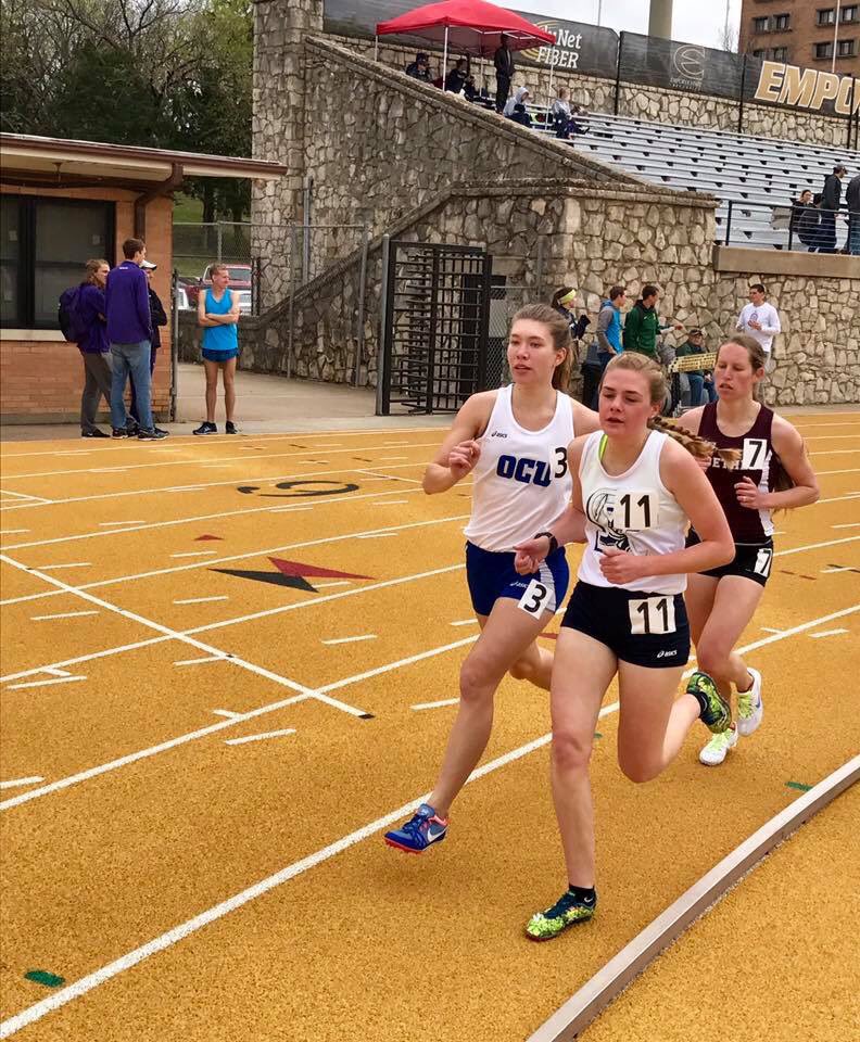 OCUXCTF's tweet photo. Sheridan Hoyer wins her heat (5:01.34) in the 1500m at the Emporia State Relays! #PR https://t.co/90WhzjQDGK